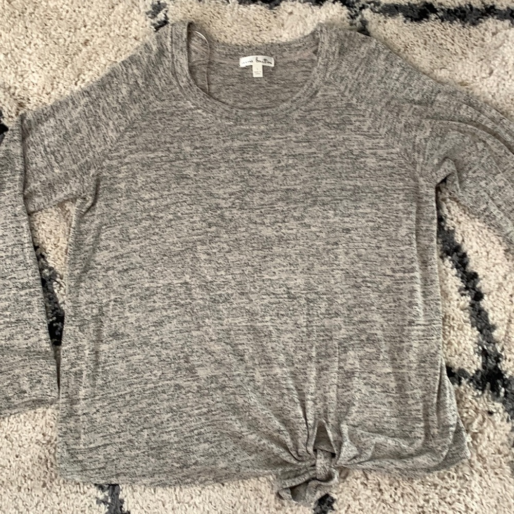 Off center tie sweater